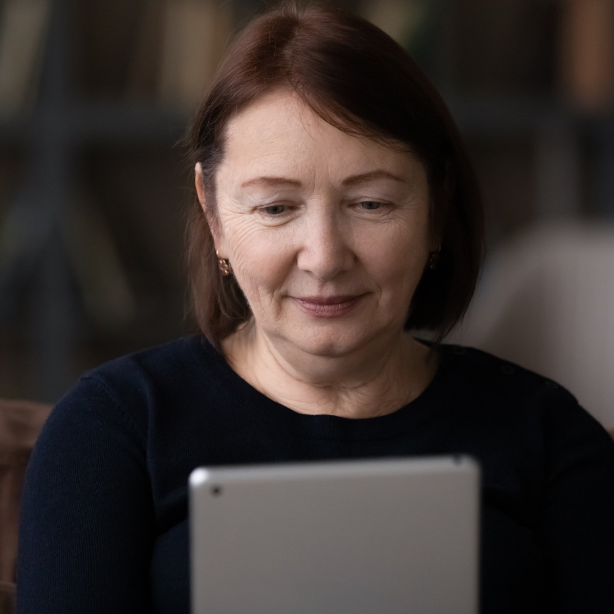 Client reading email from her attorney