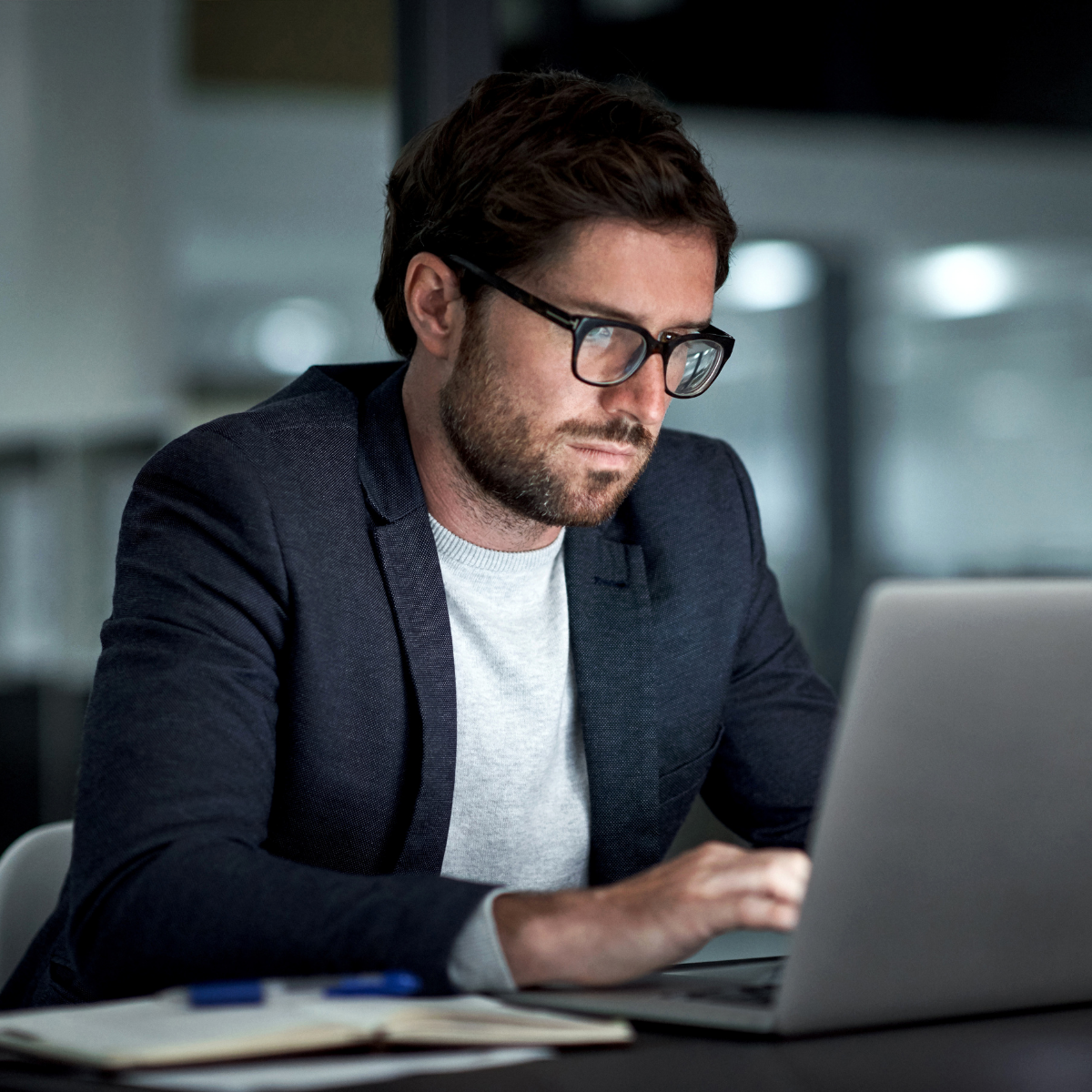 attorney working on computer