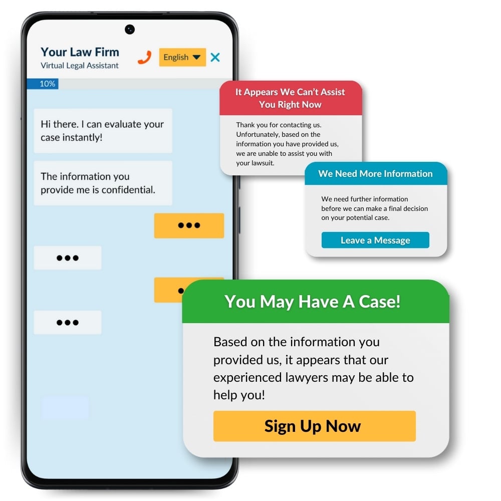 Instant Case Evaluator on a website