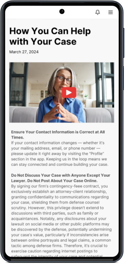 CaseHQ resources on a phone