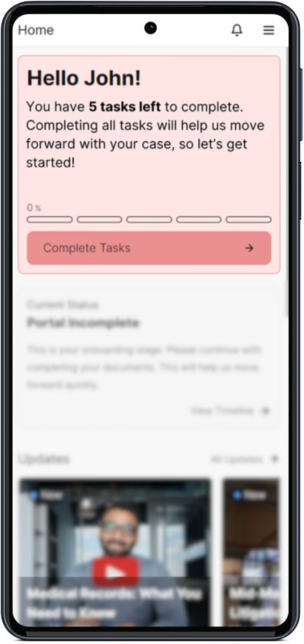 CaseHQ tasks on a phone