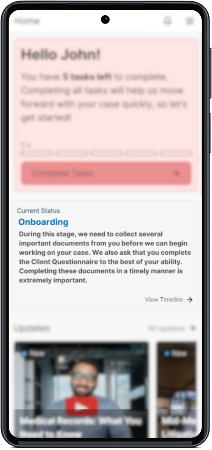 CaseHQ timeline on a phone